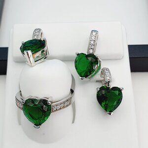 "925 Sterling Silver Cubic Zircon Jewelry Set, UU1P7A7107